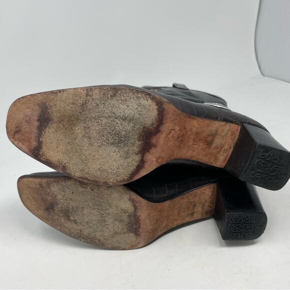 Brighton Brown Black Toby Cowboy Boots 7.5M - Picture 5 of 11